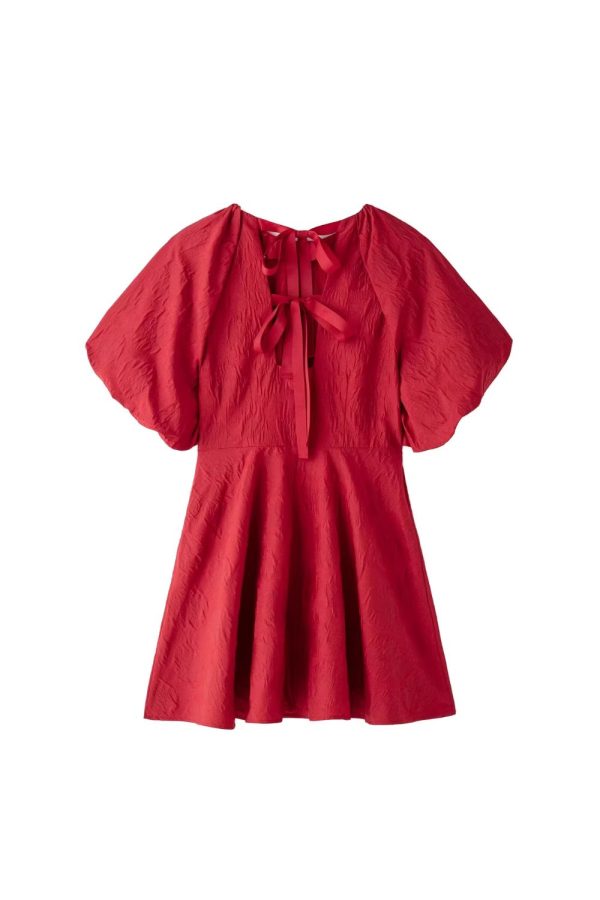 Hayley  Back-Tie Jacquard Woven Dress Online Hot Sale - Image 2
