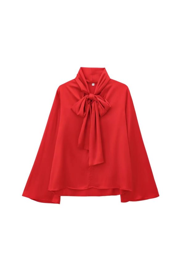 Kayla  Bow-Decorated Shirt For Discount