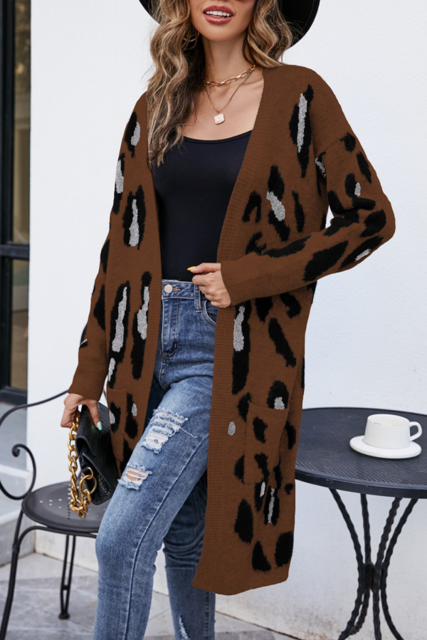 Davina  Leopard Print Knitted Cardigan (3 COLORS) For Discount - Image 2