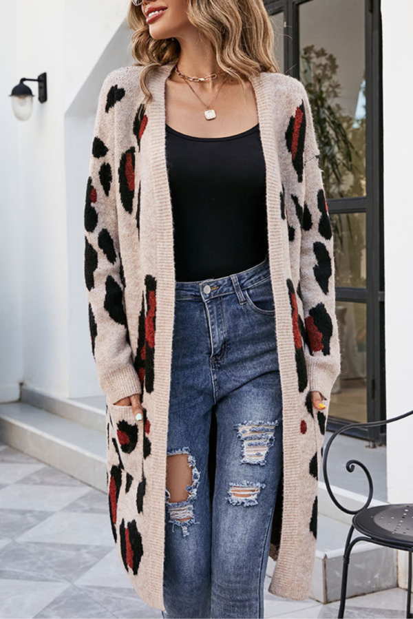 Davina  Leopard Print Knitted Cardigan (3 COLORS) For Discount