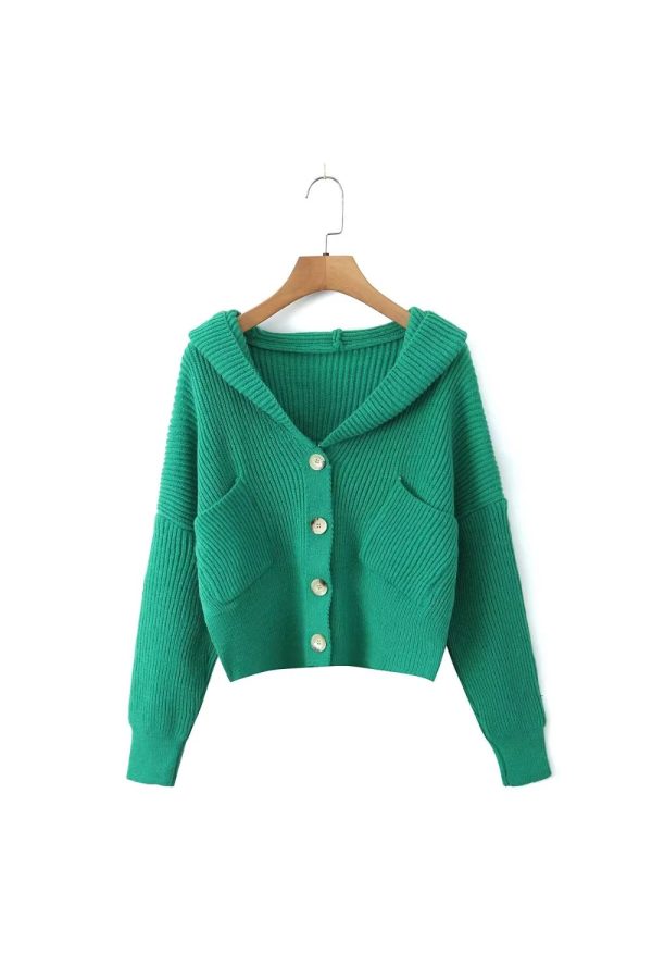 Charlotte  Button-Down Hooded Cardigan( 3 Color) For Cheap - Image 4