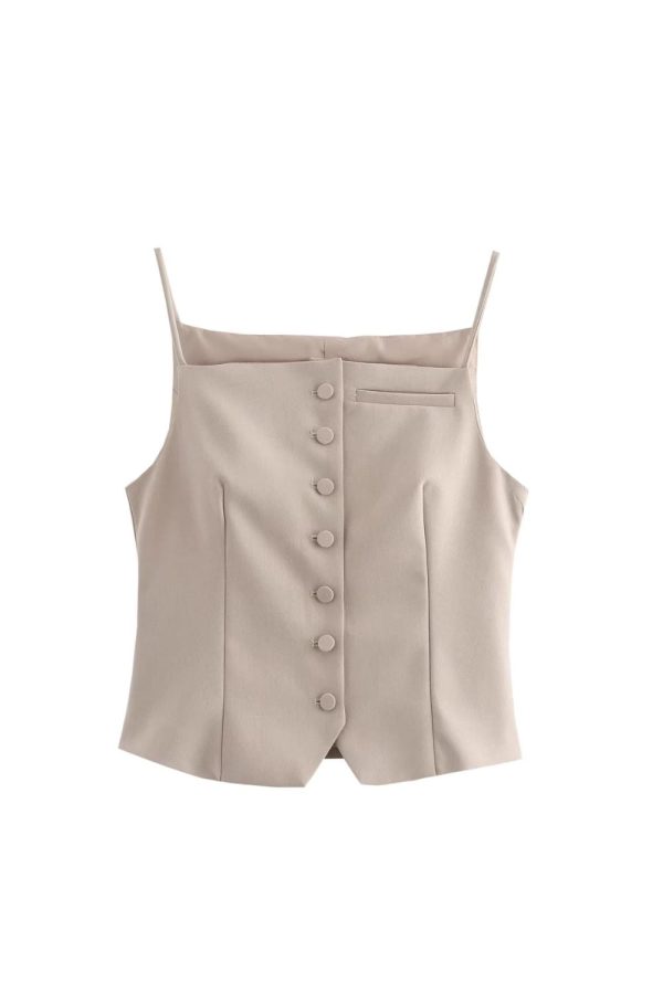 Kathryn  Button-Decorated Tank Top Cheap