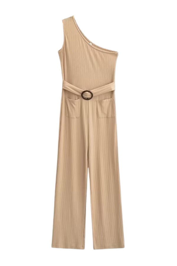 Charlotte  One-Shoulder High Waist Jumpsuit (2 Colors) Fashion