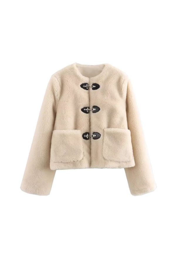 Peggy  Spring-Snap Fleece Coat For Cheap - Image 2