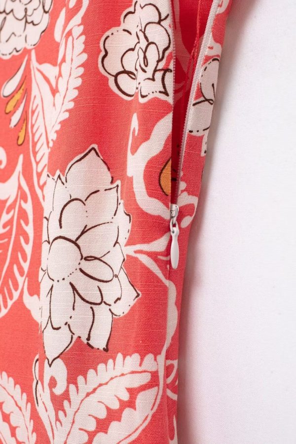 ‘Evie’ Summer Casual Red Floral Print Dress Supply - Image 5