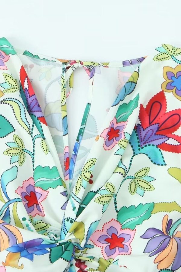 Millie  Printed Linen Blended Dress For Cheap - Image 3