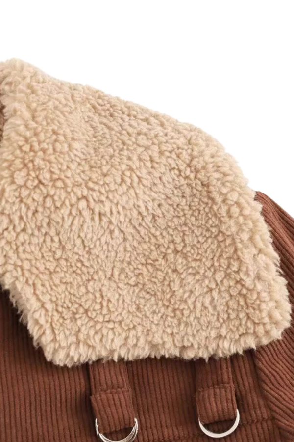 Daisy  Vintage Corduroy Old Money Style Fur-Collar Coat Online Hot Sale - Image 4