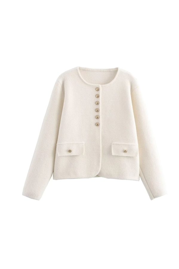 ‘ Amber’ Elegant Multi-Button Knitted Sweater For Discount