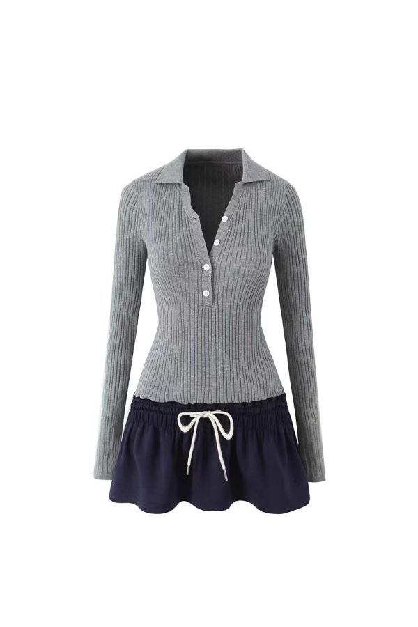 Elliot  Knit Patchwork Long-Sleeve Dress Cheap - Image 3