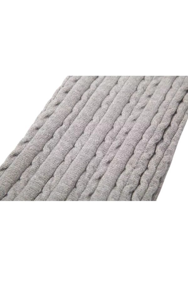 Heather  Grey Twisted Knit Flap-Waist Pants Online - Image 4