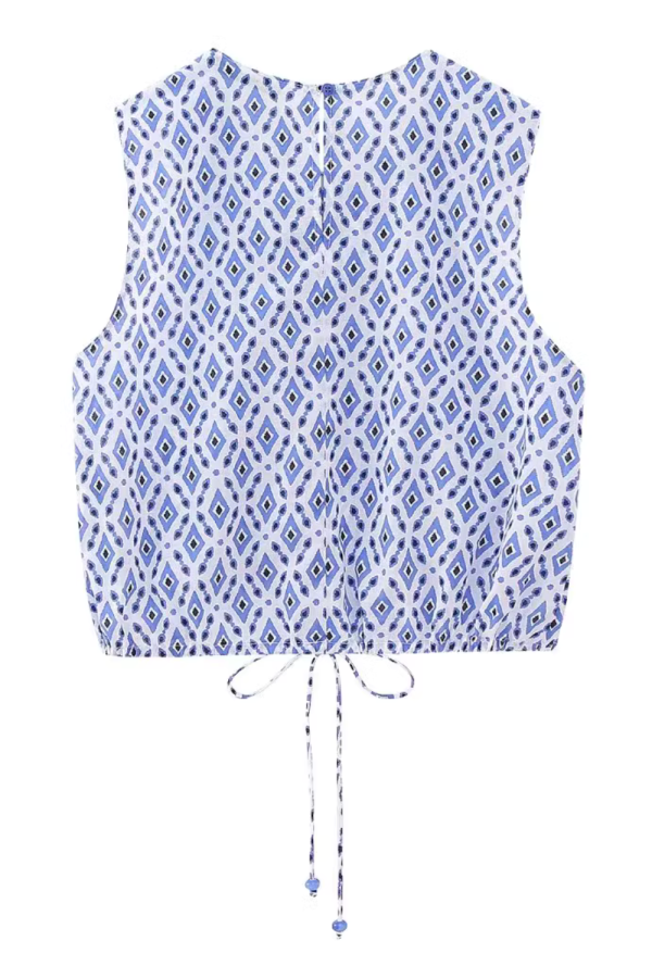 Arianna  Bow-embellished Printed Top Hot on Sale - Image 2