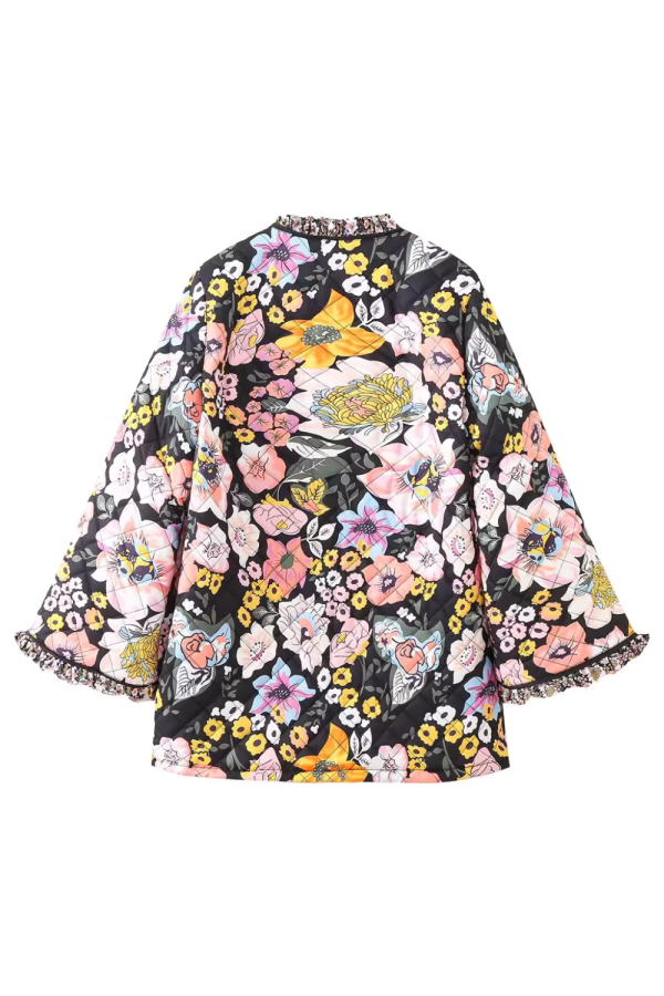 Wanda  Open-Front Quilted Floral Jacket For Cheap - Image 2