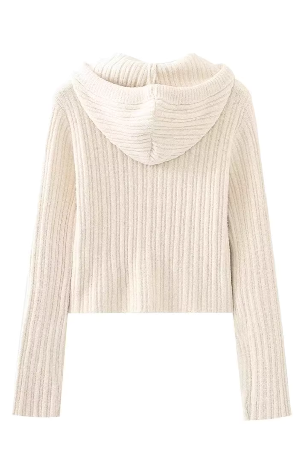 Ella  Full-Zip Hooded Knitted Cardigan Cheap - Image 2
