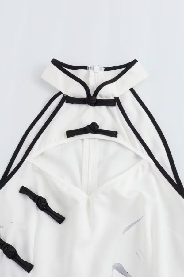 Phoebe  Ink Printing Color-blocked Wrap Dress & Button Closure Wrap skirt Online - Image 3