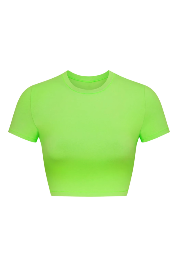 Lucy  Round-neck Sporty Short T-Shirt Top (7 Colors) For Sale - Image 4