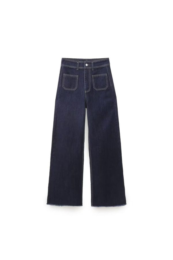 Khanna  Nautical Pocket High Waist Straight Jeans Sale