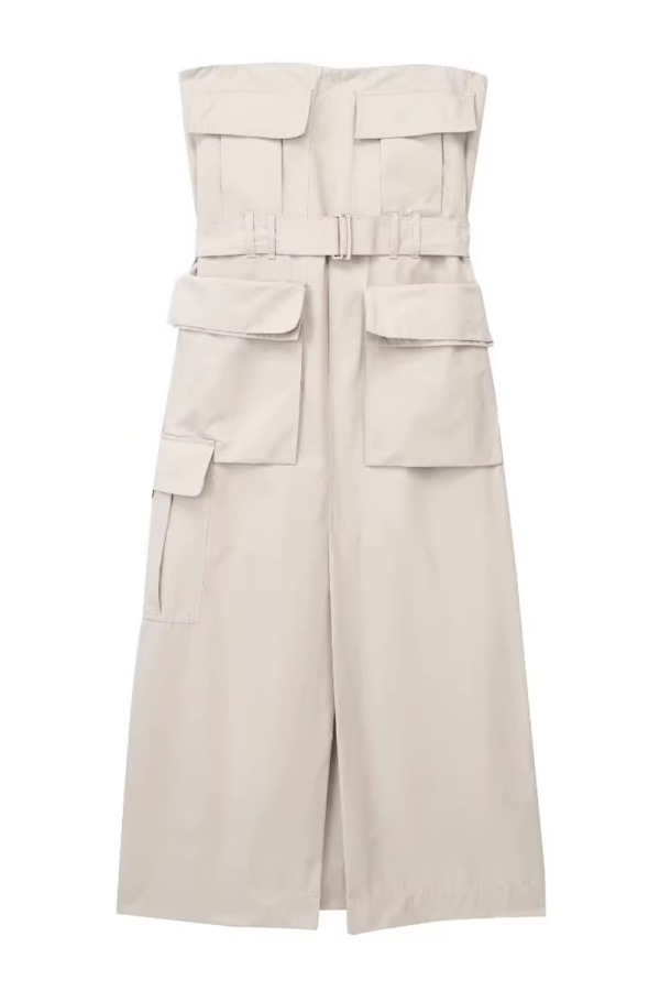 Raira  Off Shoulder Belted Slit Dress Fashion