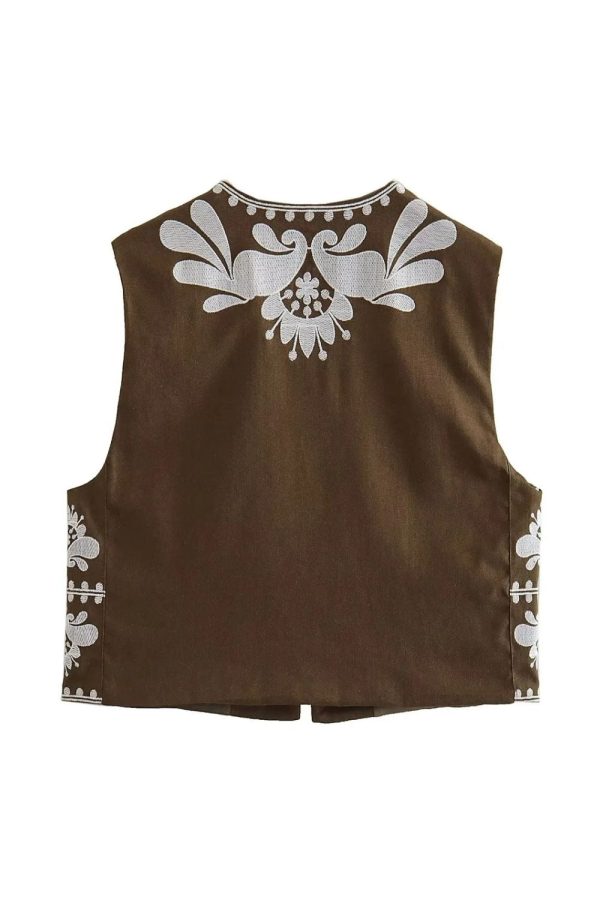 Rosie  Embroidered Tank Top Vest (4 Colors) on Sale - Image 5