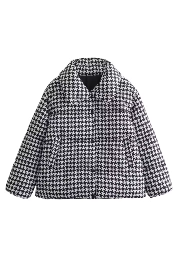 Jessica  Houndstooth Padded Jacket Hot on Sale