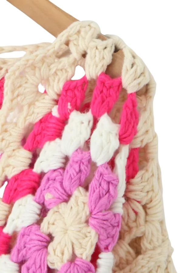 Rose  Granny Square Knit Cardigan on Sale - Image 5