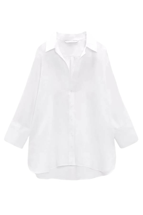 Bella  Long-Sleeved Collared Linen Shirt (2 Colors) Supply - Image 2