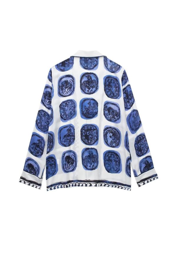 ‘Valentina’ Chic Casual Print Shirt & Pant Set (Sold Separately) Fashion - Image 3