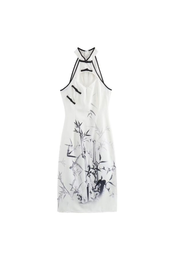 Phoebe  Ink Printing Color-blocked Wrap Dress & Button Closure Wrap skirt Online