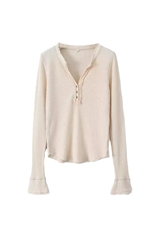 Jenny  Waffle-knit Long Sleeved Top Supply