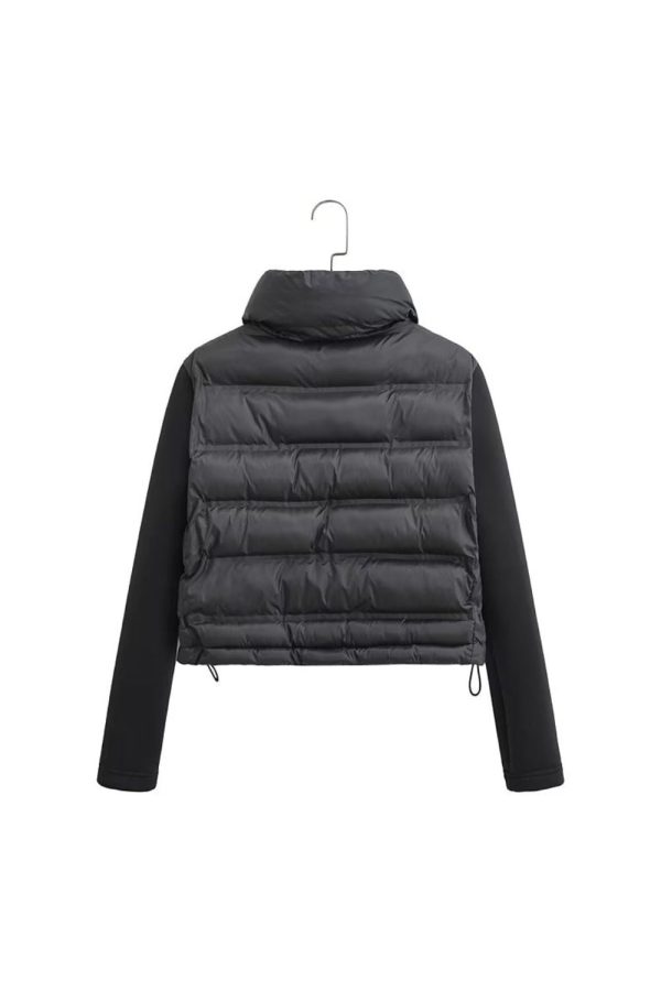 Brianna  Black Short Quilted Jacket Coat Cheap - Image 2
