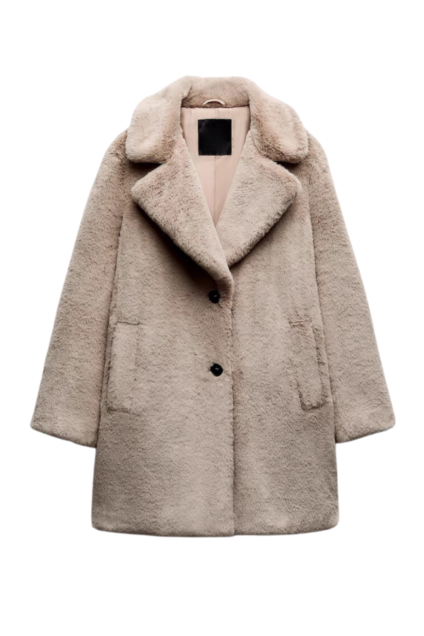 Francine  Faux Fur Thick Coat (2 Colors) on Sale