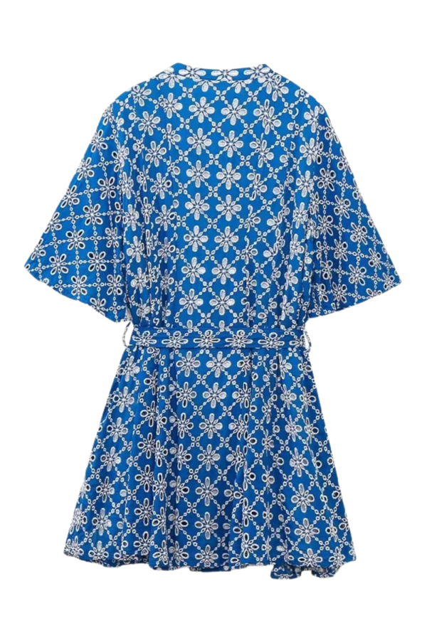 Denise  V-Neck Embroidery Short Dress Supply - Image 2