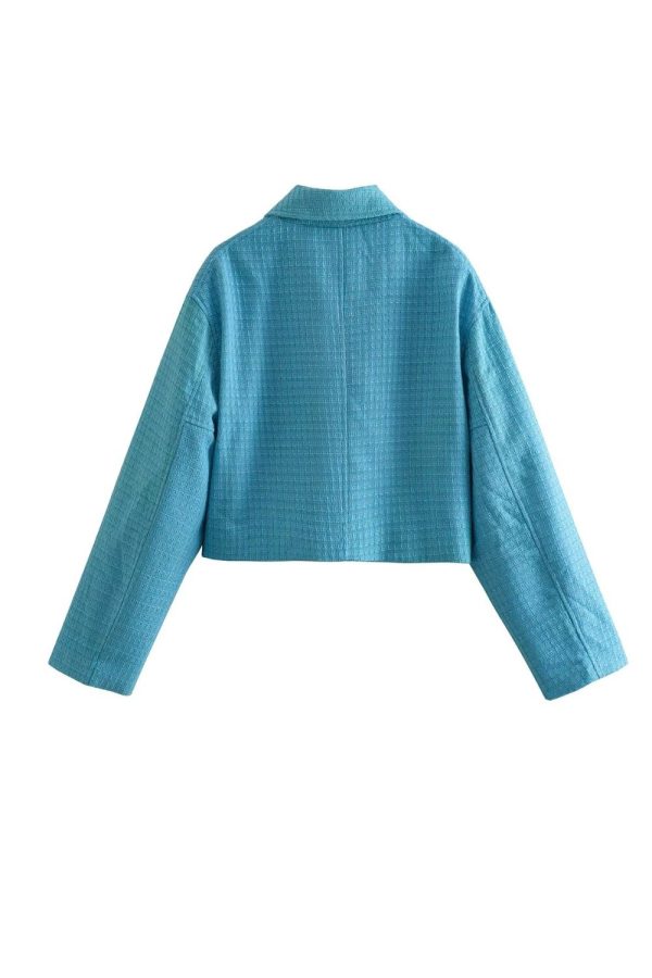 Caleb  Long-Sleeve Textured Aviator Jacket For Sale - Image 4