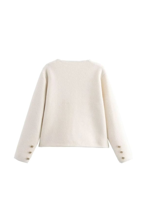‘ Amber’ Elegant Multi-Button Knitted Sweater For Discount - Image 2