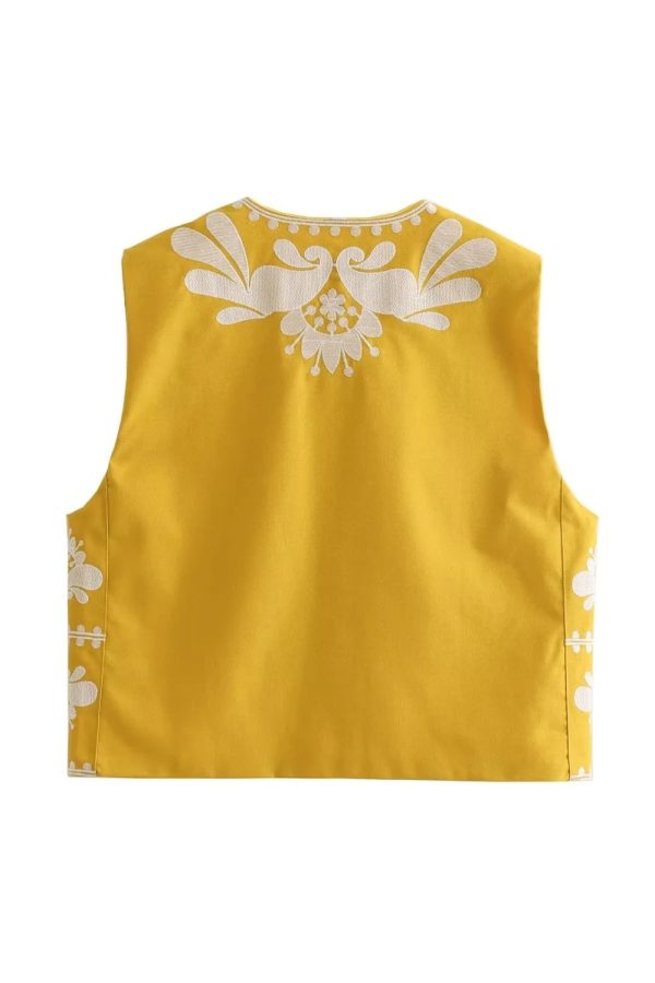 Rosie  Embroidered Tank Top Vest (4 Colors) on Sale - Image 3