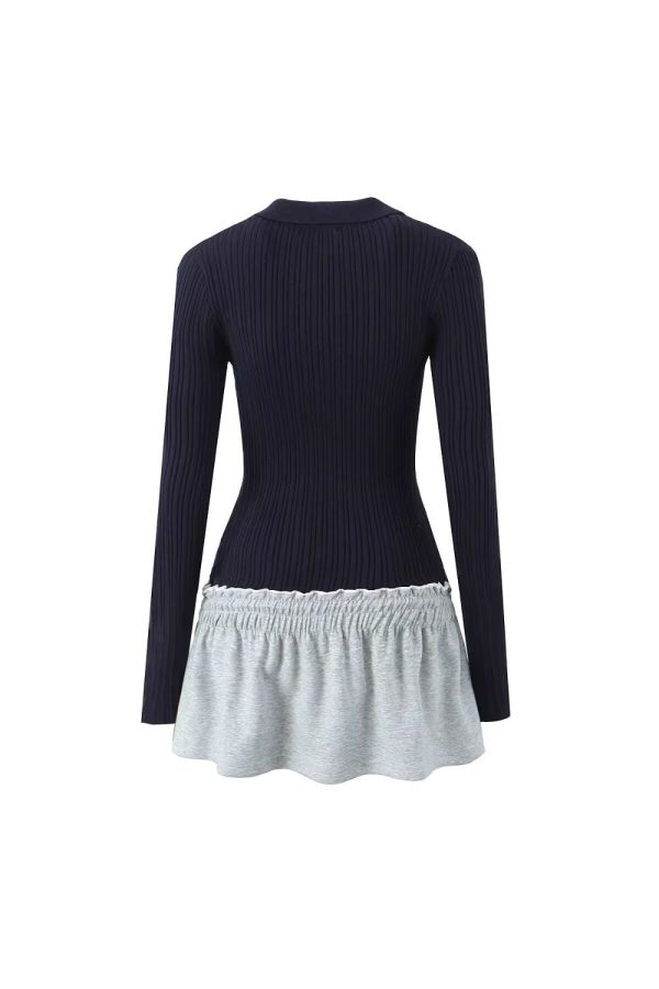 Elliot  Knit Patchwork Long-Sleeve Dress Cheap - Image 4