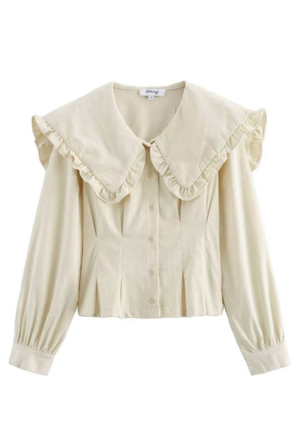 Eleanor   Corduroy Long Sleeve Shirt Top Cheap