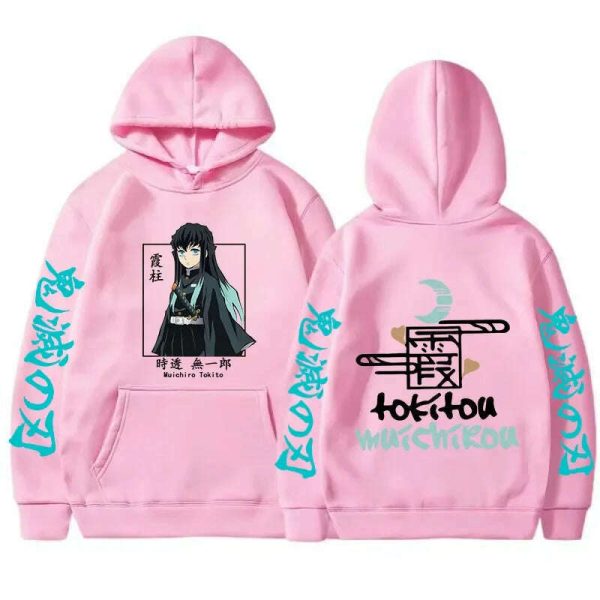 New Autumn Funny Japan Anime Demon Slayer Men Hoodies Plus Size Sweatshirt Harajuku Muichiro Tokito Printed Hooded Girl Pullover on Sale - Image 5