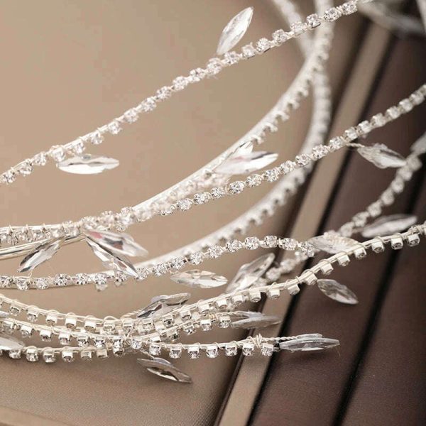 Silver Color Gold Fashion Hair Accessories Crystal Rhinestone Hairbands For Women Bride Tiaras And Crown Headpiece Jewelry Supply - Image 5